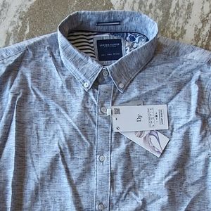 Denim&Flower Men's Melange Long Sleeve Shirt New Size Large